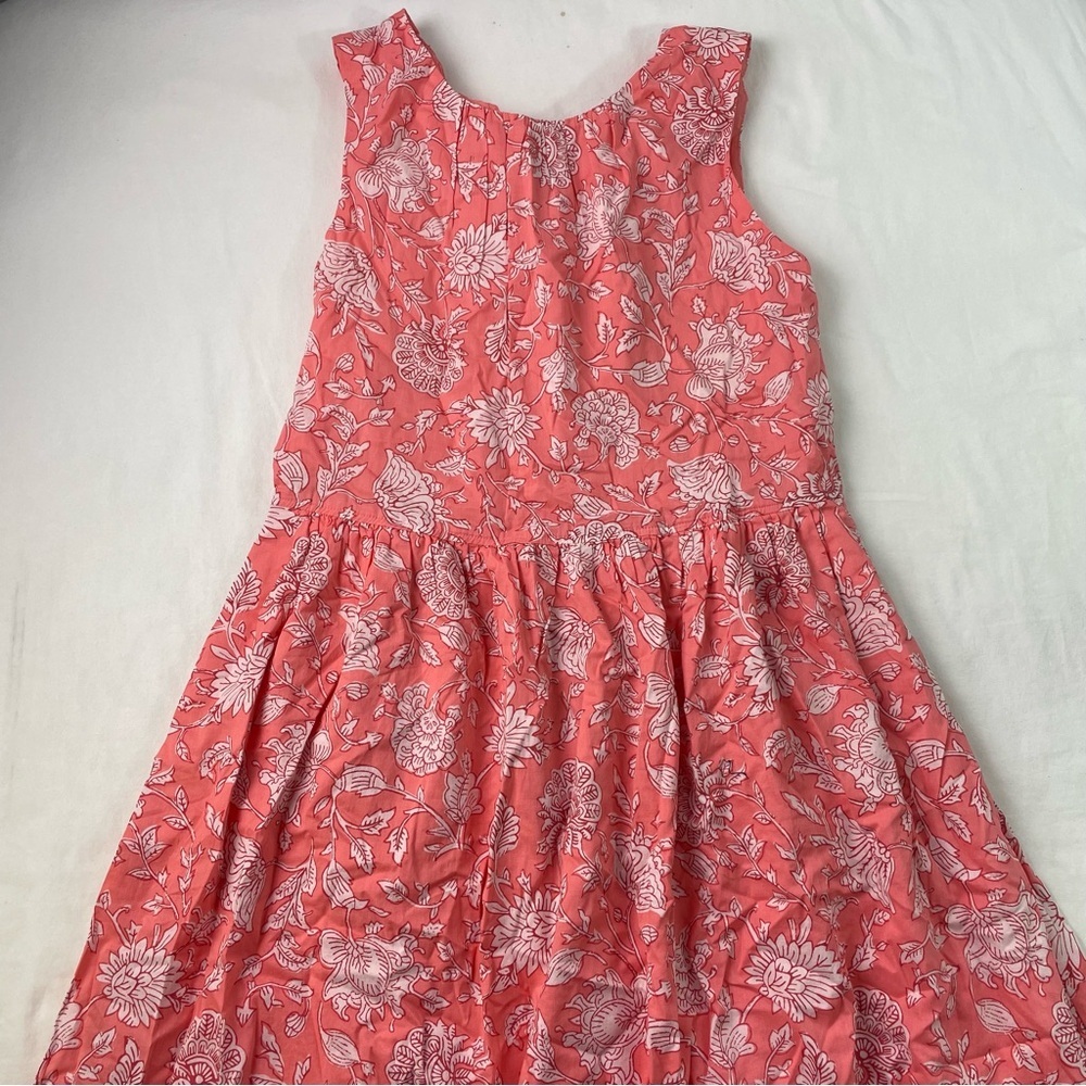 NEW J.Crew Womens Tie Neck Midi Dress Pleated High Waisted Floral pattern Pink 8